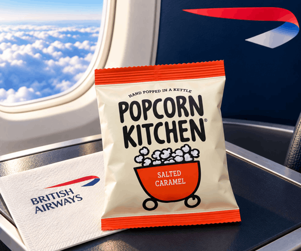 British Airways Adopts Popcorn Kitchen To Meet Its Gourmet Sweet Snacking Commitments