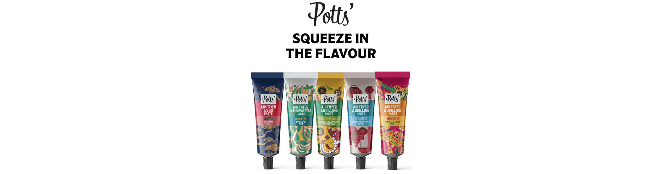 Potts’ Sets The Pace When It Comes To Launching a 5-Strong Portfolio of Air Fryer Pastes In 100% Recyclable Aluminium Tubes