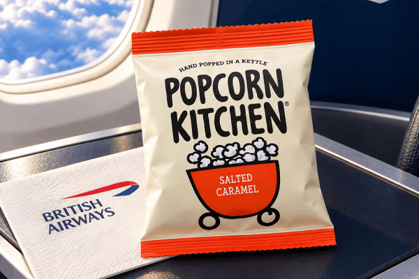 British Airways Adopts Popcorn Kitchen To Meet Its Gourmet Sweet Snacking Commitments